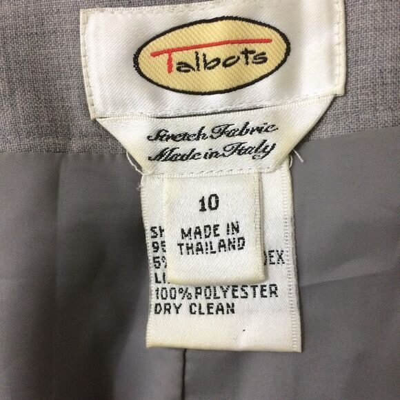 Talbots 90s Wool Blend Career Pants Side Zip Lined Classic Gray Pockets Size 10 - Picture 5 of 5